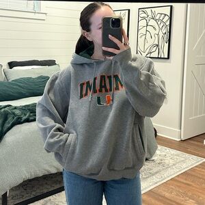 Vintage Oversized Cropped UofM Hoodie